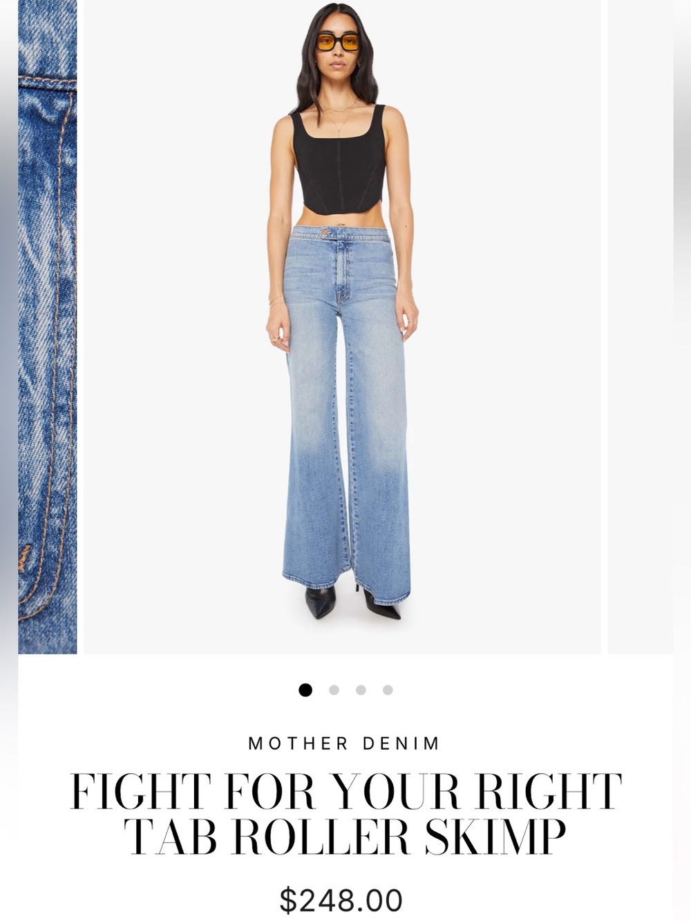 MOTHER Denim FIGHT FOR YOUR RIGHT TAB ROLLER SKIMP